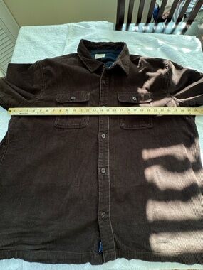 LL BEAN BROWN CORDUROY SHIRT BUTTON DOWN XXL REG 2XL